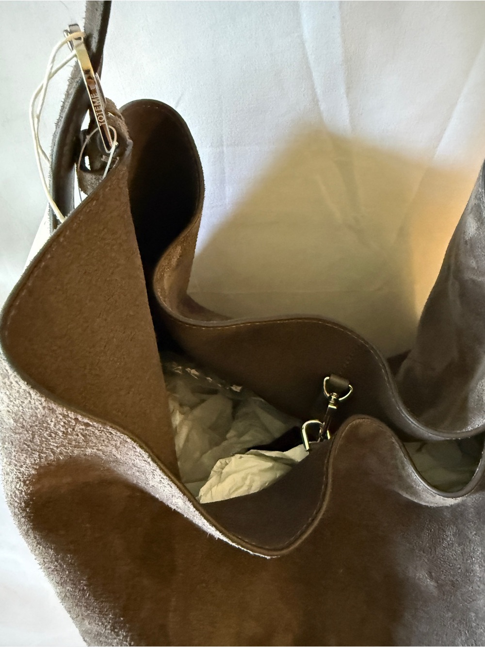 Toteme Suede Tote in Granite - Picture 6 of 9